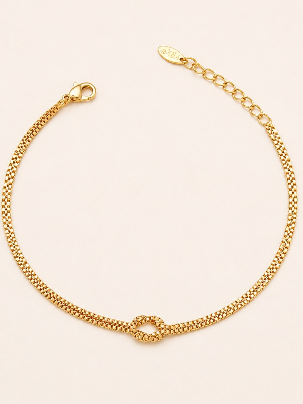 3/$40 Dainty Knot Anklet, 14K Gold Plated Chain Minimalist Summer Adjustable